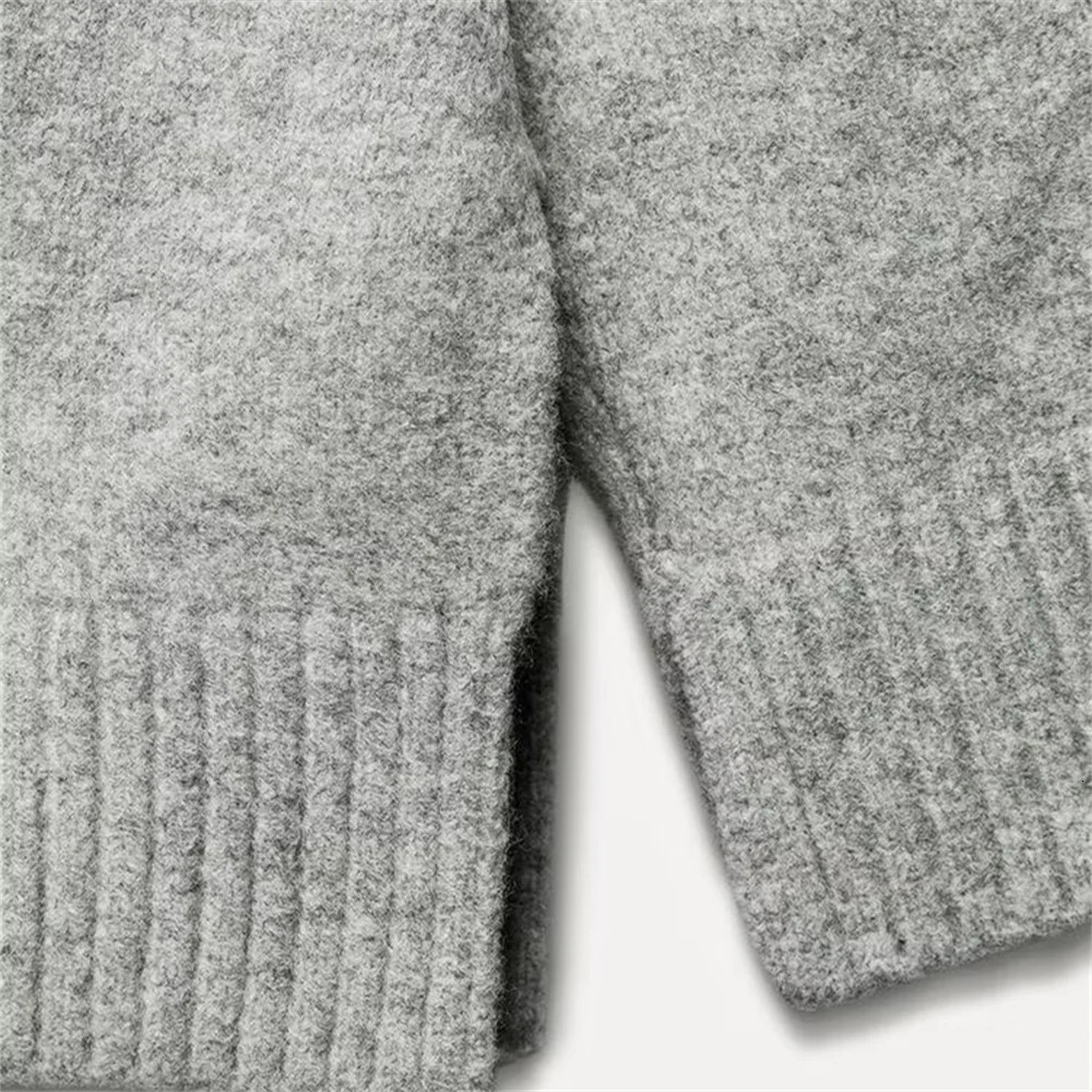 RARF loose soft long sleeved Vneck flat needle knitted cardigan jacket for autumn and winter womens warm top 241203