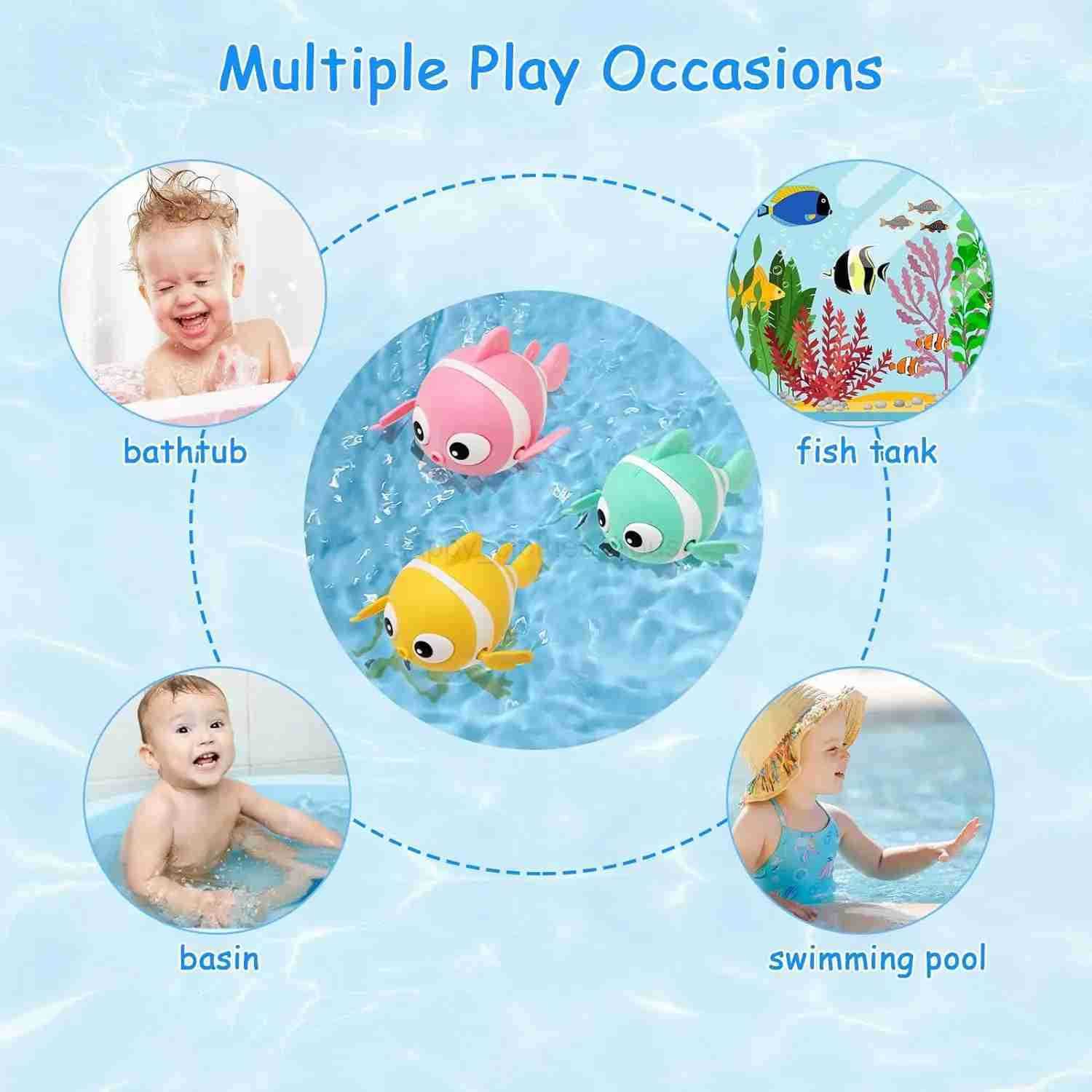 Wind Up Toys Clown Fish Swimming Bath Toys Clownfish Clockwork Water Toys for Toddlers Kids Christmas Stocking Stuffers GiftsXJ241207