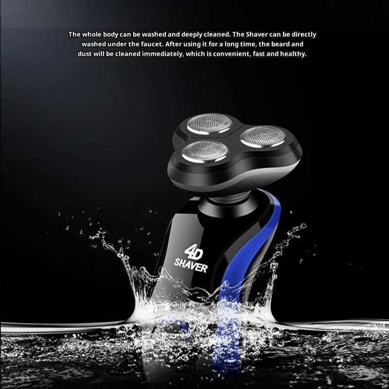 Electric Shavers for Men Waterproof Electric Trimmer Razor Wet and Dry Use Rechargeable Battery Rotary Shavers Machine ShavingXJ241207