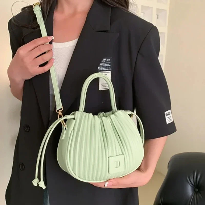 Fashion womens cross shaped bag retro shoulder bag womens handbag casual PU leather bucket bag 241205