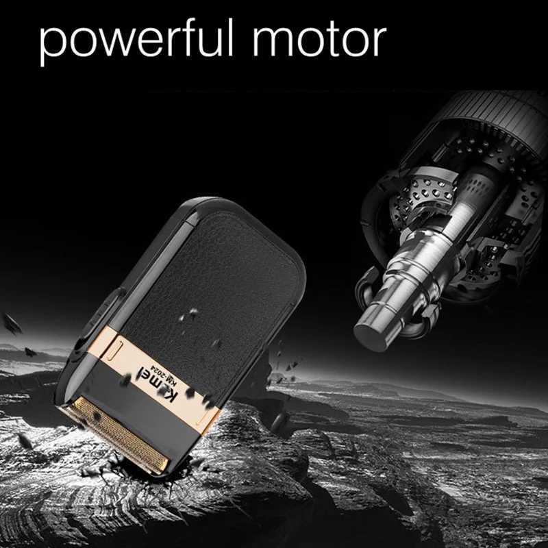 Original Kemei Powerful Rechargeable Beard Electric Shaver For Men Bald Head Shaving Machine Washable Electric Razor Wet DryXJ241207
