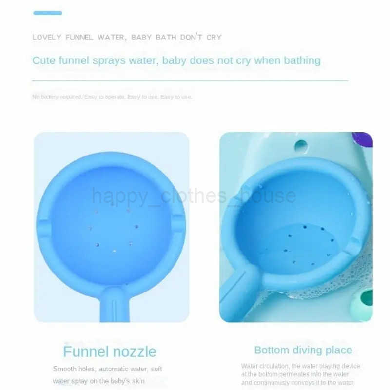 Colorful Waterwheel Bathing Sucker Baby Bath Toys Bathtub Water Spray Play Set Shower Sprinkler Toy For KidsXJ240623
