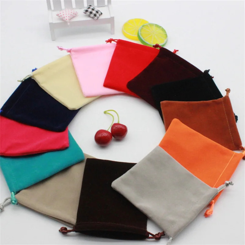 Multi colored velvet jewelry display bag with drawstring velvet bag for amulets jewelry packaging bags wedding/Christmas gift bags 241206