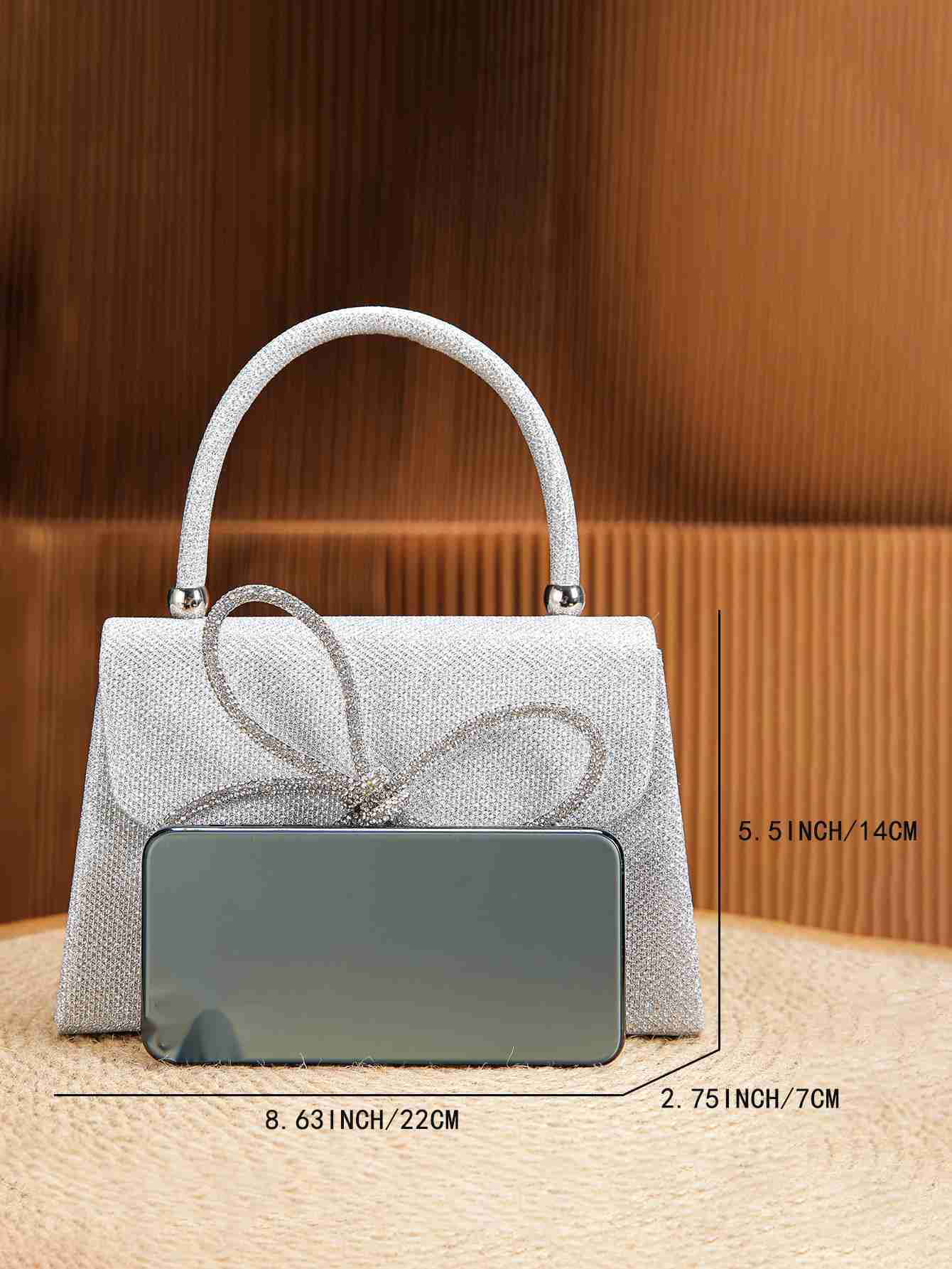 Clutch Bag New Fashion Diamond Banquet Bag Handmade Shining Full Diamond Bow Handbag Crossbody Bag 240920