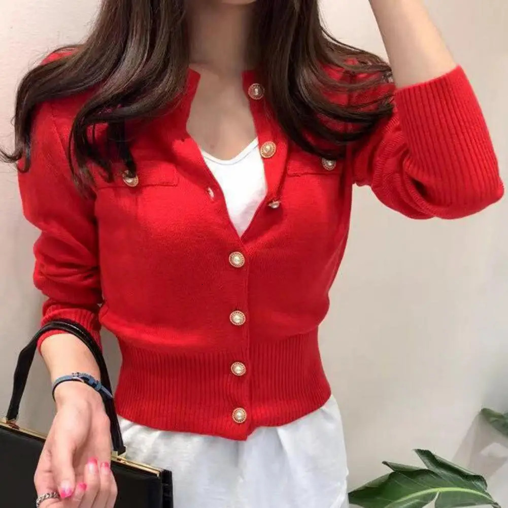 Womens cardigan sweater 2024 casual warm autumn winter stand up collar single chest fashionable Korean knitted jacket 241206