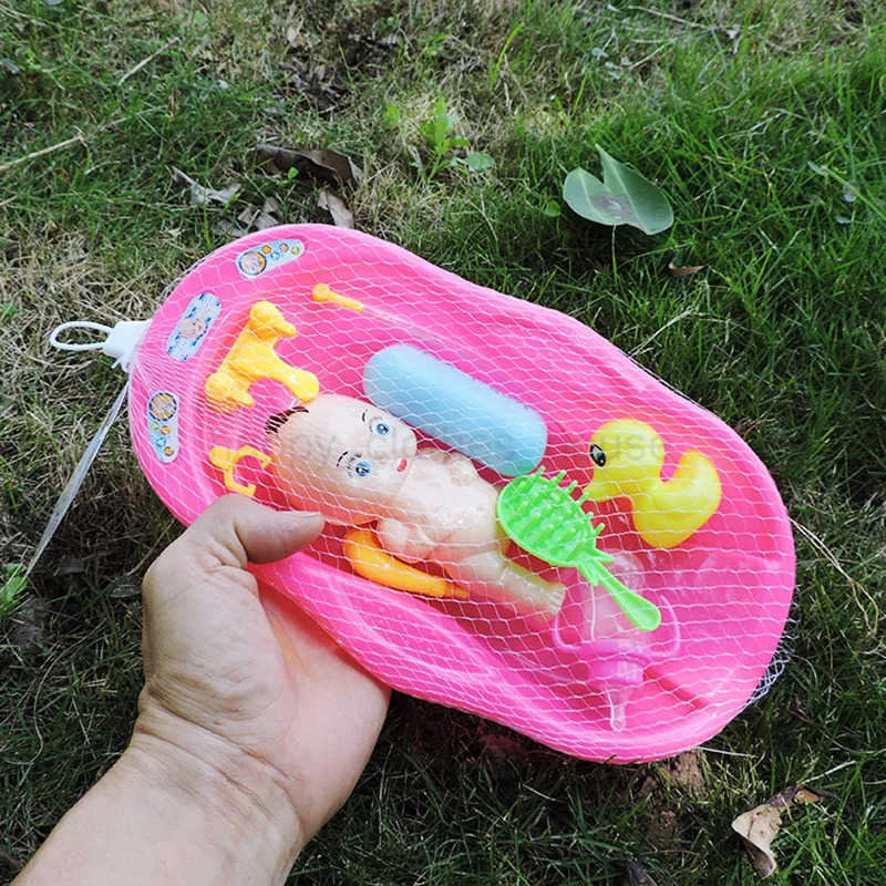 Little Newborn Doll Realistic Baby Doll Bath Toys Bath Set With Bathtub Shower Accessories Soap Duck Bottle For Kid Pretend PlayXJ241207