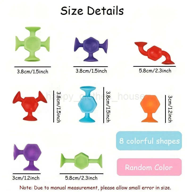 19/24/48Pcs Suction Bath Toys for Kids Soft Silicone Sucker Toys Toddlers Fidget Sensory Suction Cup Toy for Windows TravelXJ241207