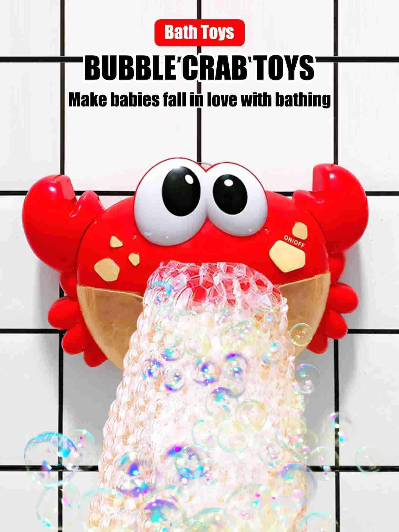 1pcs Kids Red Crab Spit Bubble Machine Baby Bath Toys Kids Bathtub Water Play with MusicSurprise gift for boys girlsXJ241207