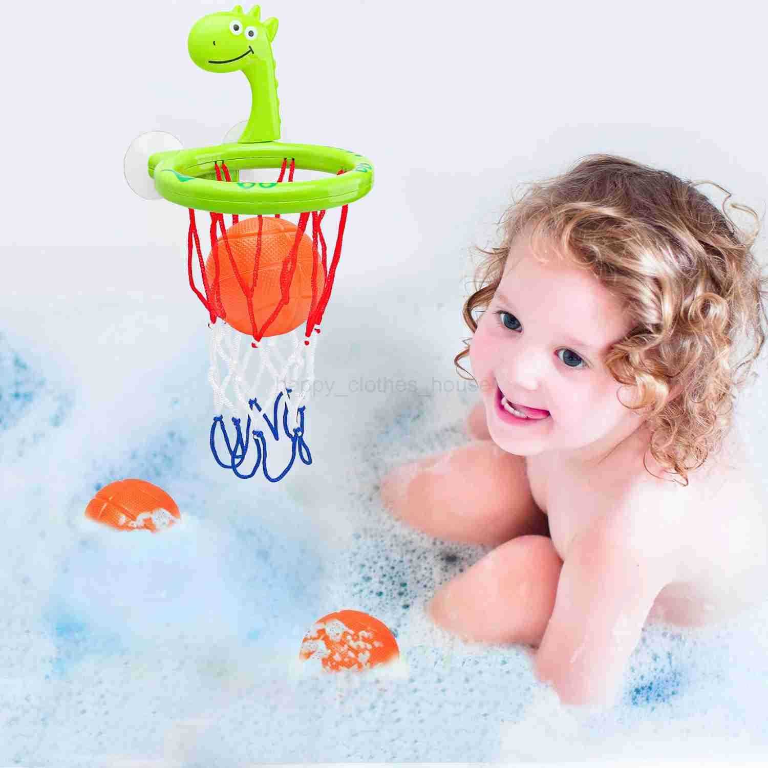 Baby Bath Toy Children Water Play Toys Set Bathroom Bathtub Suction Cup Shooting Basketball Hoop with 3 Balls Bath Toys for KidsXJ241207