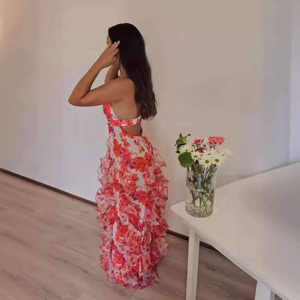 Spring/Summer Off Shoulder European and American Women's Organza Fairy Long Style Evening Dress 2024 New Casual Fashion Trendy Clothing