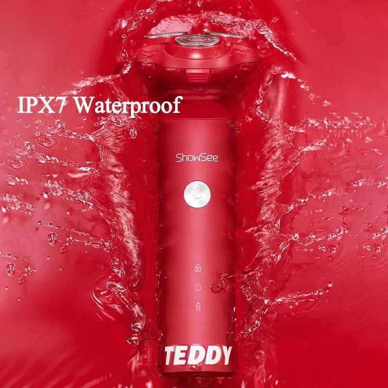 For Showsee Electric Shaving Chinese Red Triple Blade Shaving Razor F1R Wet and Dry Rechargeable Men Electric Shavers for FaceXJ241207