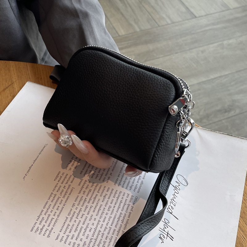 2025S Designer Portable Large Capacity Double Leather Zero Wallet Minimalist Exquisite Women Bag Zipper Handbag