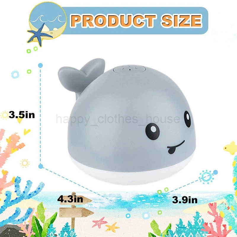 Baby Bath Toys Whale Automatic Bathroom Toy Sprinkler Light Up Bath Toys for Baby 6-18 Months Bathtub Fountain Spray Water ToyXJ241207