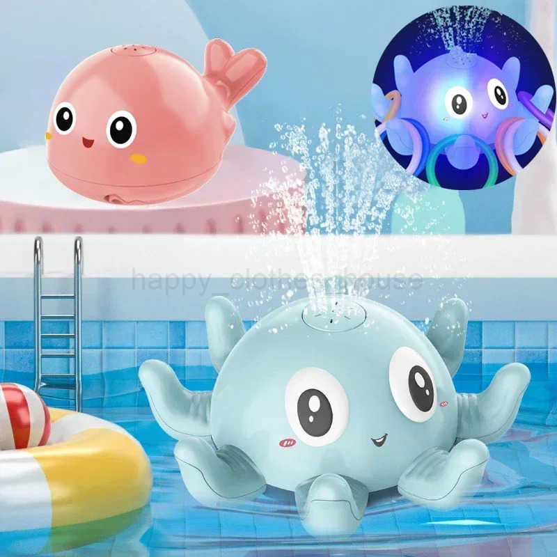 Baby Bath Toys Spray Water Shower Bathing Toys for Kids Electric Whale Bath Ball with Light Music LED Light Toys Bathtub ToyXJ241207