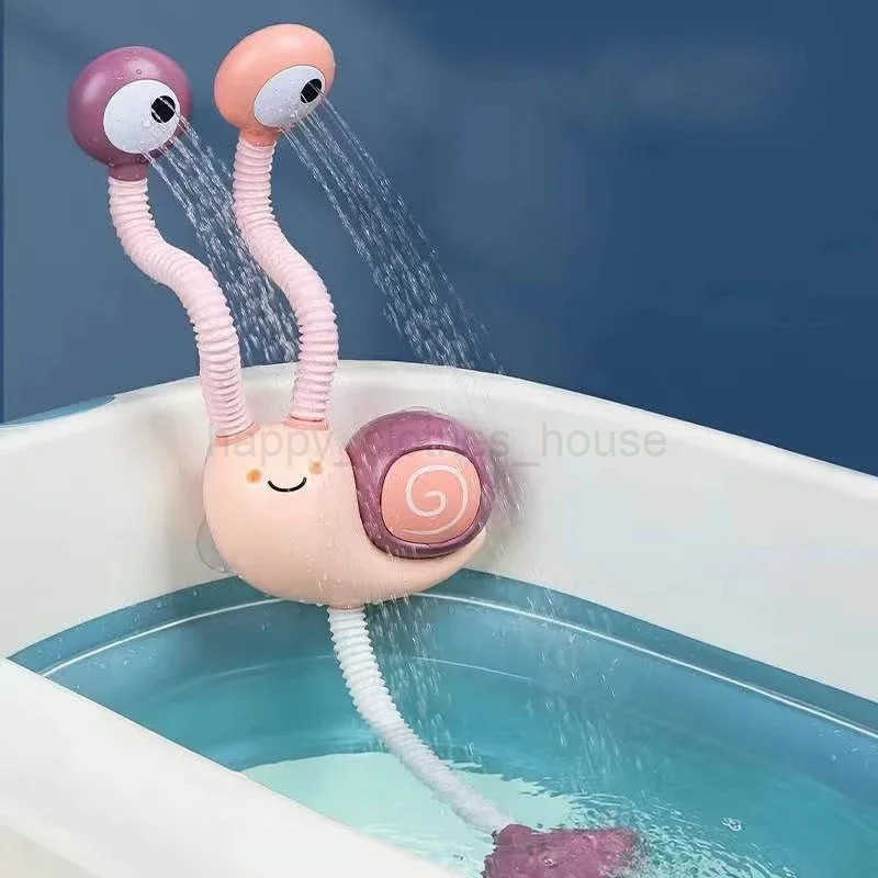 Bath Toys Water Game Snail Spraying Faucet Shower Electric Water Spray Toy For Baby Bathtime Bathroom Kids ToysXJ241207