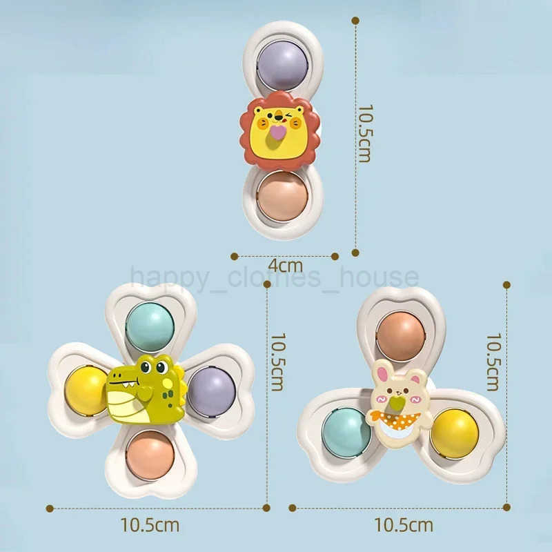 3PCS Suction Cup Spinner Toy Baby Bath Funny Game Educational Toys For Children Girls Boys Infant Sensory Stress Reliever GiftXJ247412