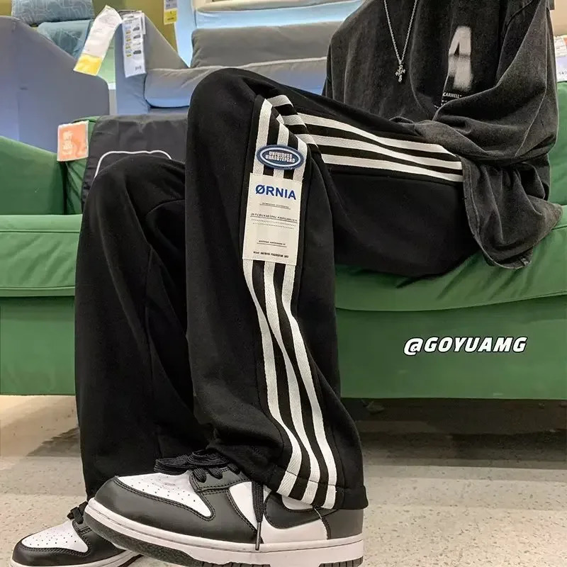 Autumn casual pants mens loose fit straight leg sports 241206