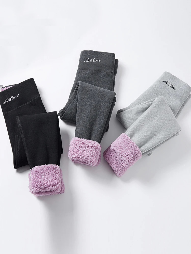 Thick leg womens thread ultra-thin winter warmth thick leg high waist elastic wool leg womens casual tight fitting 241206