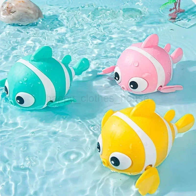Bath Toys Cute Swimming Clown Fish Bath Toy for Toddlers Floating Wind Up Toys for Boy Girl New Born Baby Bathtub Toddler ToysXJ241157