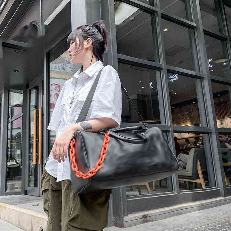 Women Weekend duffle bags Night Gym Sport Waterproof Luxury Print Design Travelling sports Bag Leather duffle Bag 220630