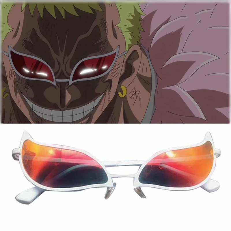 Instock High Quality Fashion Don Quixote Doflamingo Role Playing Glasses Animated PVC Sunglasses Fun Christmas Gifts 241206