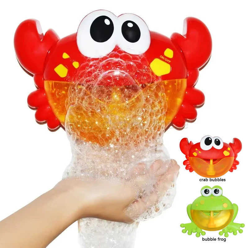Electric Crab Bubbles Machine Kids Bath Bubble Frog Swimming Pool Bathroom Water Play Baby Bath Toy Bathtub Toys for ChildrenXJ241207