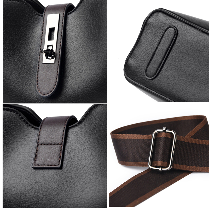 Handheld Bucket Bag For Women Multi-layer New Style Simple Contrasting Color Large Capacity Shoulder Bag Designer Fashion Crossbody Bag