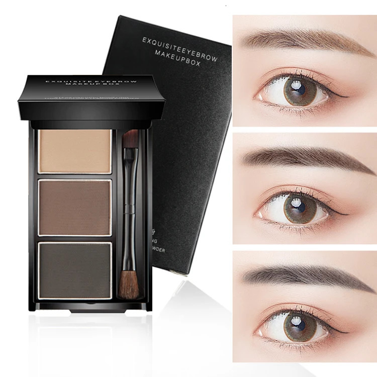 Lasting Eyebrow Powder Waterproof Brow Powder Tint Enhancers Pigment Natrual Eyebrow Shadow Palette with Brush Makeup Cosmetic 241206