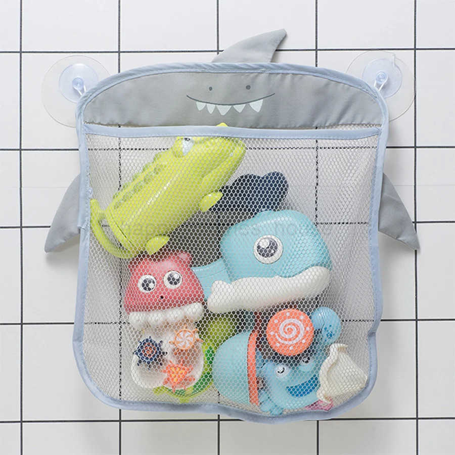 QWZ New Baby Bathroom Mesh Bag Sucker Design For Bath Toys Kids Basket Animal Shapes Cloth Sand Toys Storage Net BagXJ241207