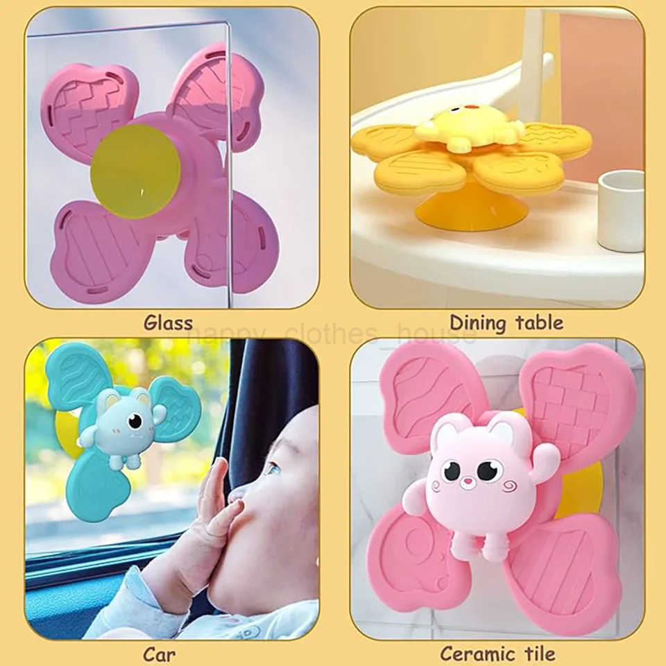 Baby Bath Toys Funny Bathing Sucker Spinner Suction Cup Rattles Fidget Educational ToysChristmas Birthday Gifts for KidsXJ241207