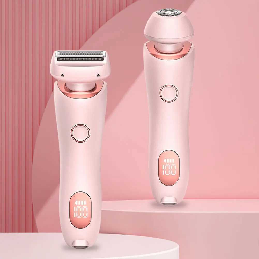 Bikini Trimmer for Women Waterproof Body Hair Trimmer Rechargeable Electric Razor 2 in 1 for Pubic Legs Body HairXJ241207