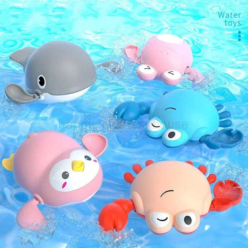 Animal Baby Bathing Toy Cute Duck Bathroom Bathtub Toys Fun Baby Bath Toys Swimming Dolphins Pool Game for ToddlerXJ241207