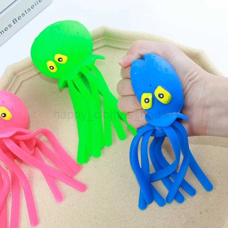 6 Colors Sponge Absorbent Octopus Baby Bath Toys Squeezing Stress Relief Toys Summer Swimming Pool Play Water Toy for ChildrenXJ241207