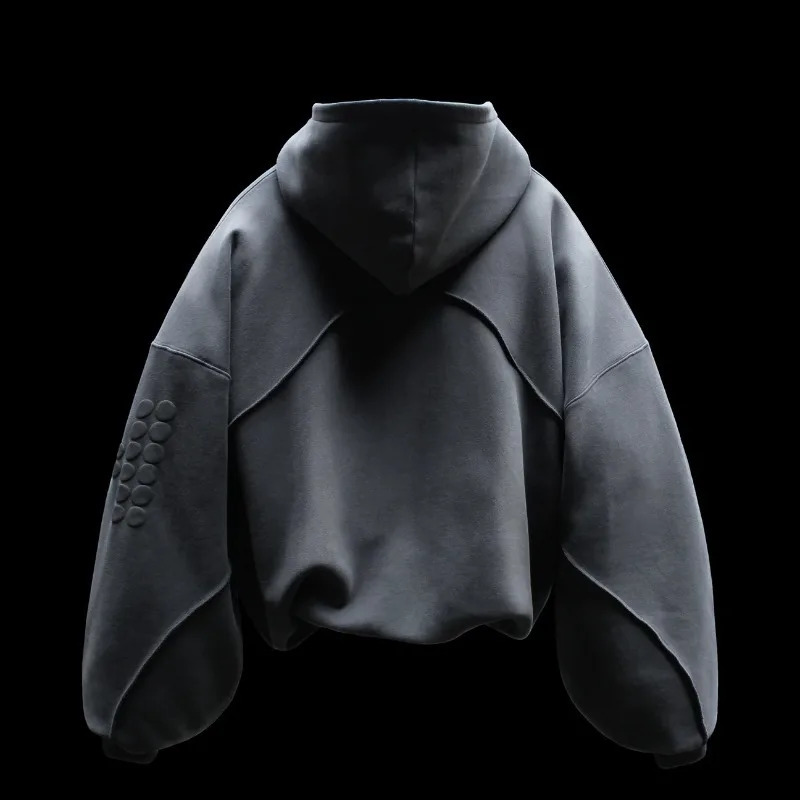 Y2K Harajuku Hoodie Fashion Letter Pattern Printing Splicing n Sweater Gothic Retro Mens Casual Wear 241206