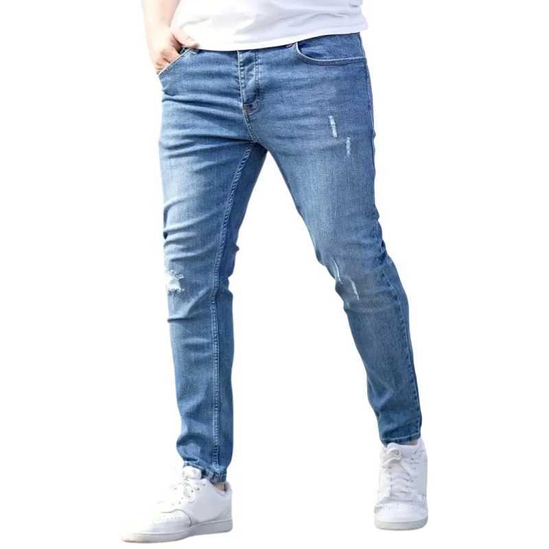 Lightweight Jeans Mens Slim Fit Denim New Casual Pants Summer Loose Fit Cropped Pants Casual Style For Men M250610