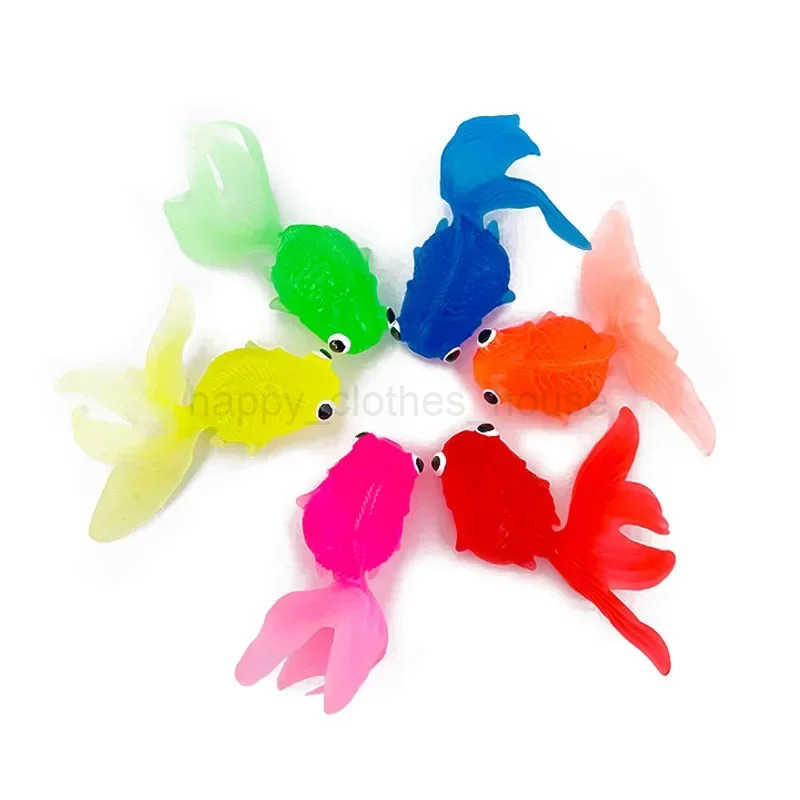 Childrens 6Pcs/Set Kaii Simulation Rubber Goldfish Baby Bath Water Play Games Toys for Kids Toddlers Bathing Shower GiftsXJ241024