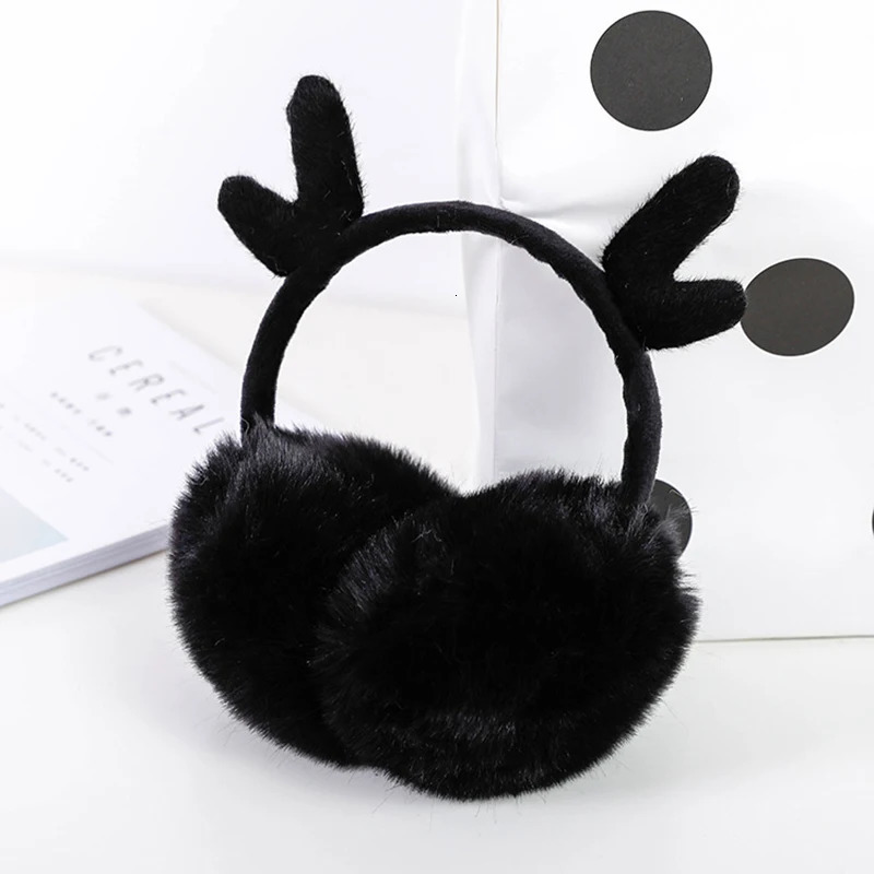 ly arrived cute ant pink plush earmuffs for winter warm and fashionable stretchable rabbit fur earmuffs for women and girls 241205