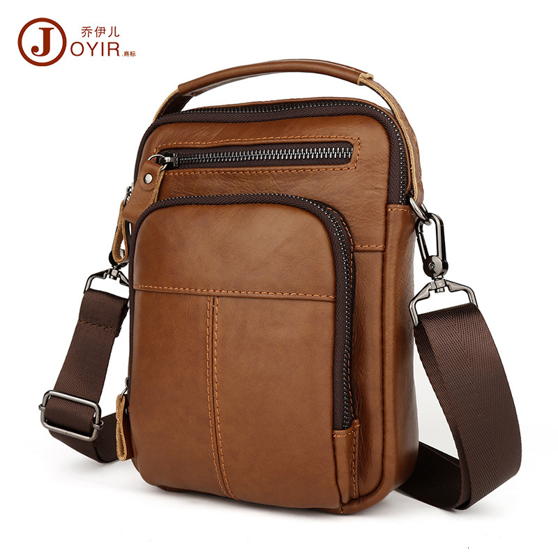 Head layer cowhide covered shoulder commuting leather bag, genuine leather, high-end feel, men's crossbody bag