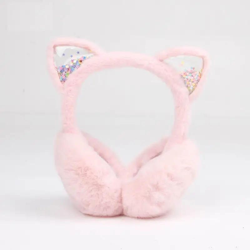 Cute cat ears flash warm plush earmuffs baby cache Olil childrens earmuffs boys earmuffs girls warm earmuffs winter H299 241205