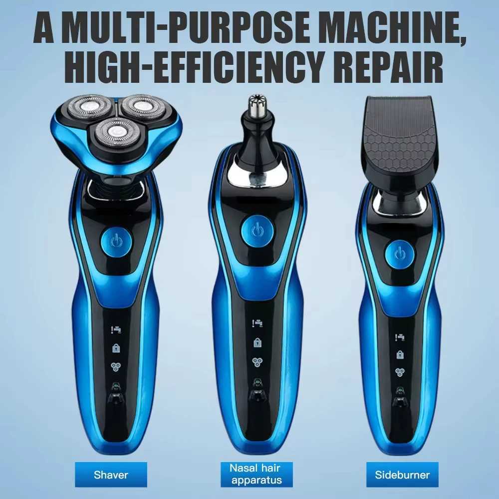 NEW Electric Shaver Rotary Razor Beard Trimmer Portable Rechargeable Hair Cutting Shaving Machine Clipper For Men WaterproofXJ241207