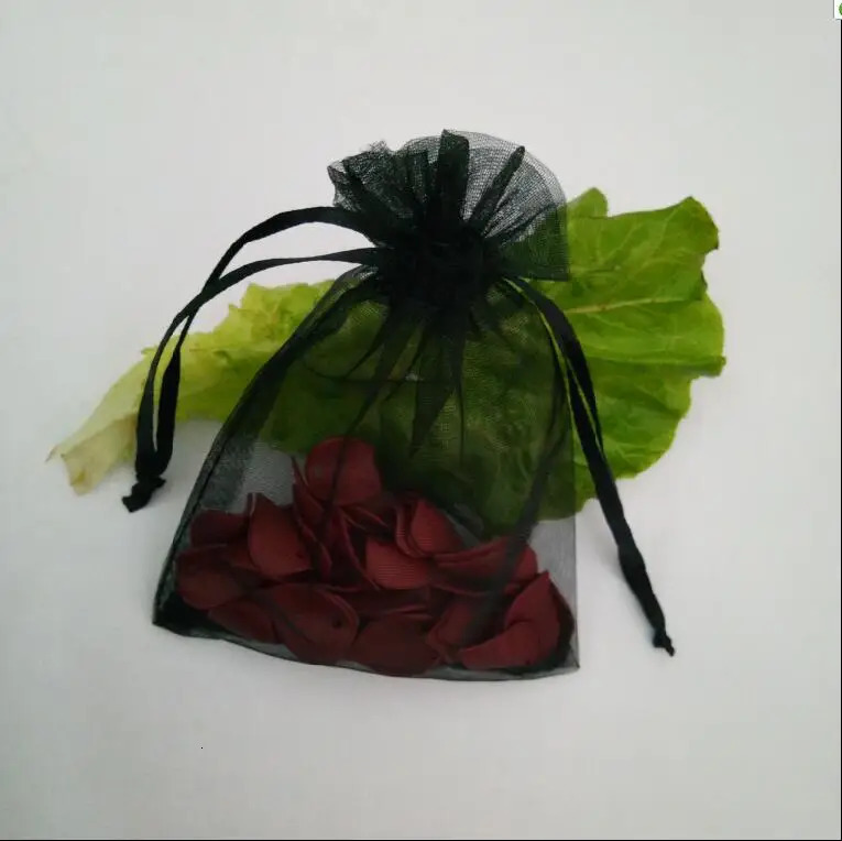 200pcs/10x15 11x16 13x18 15x20cm black organic drawstring bag jewelry gift packaging bag suitable for weddings/birthdays/Christmas 241206