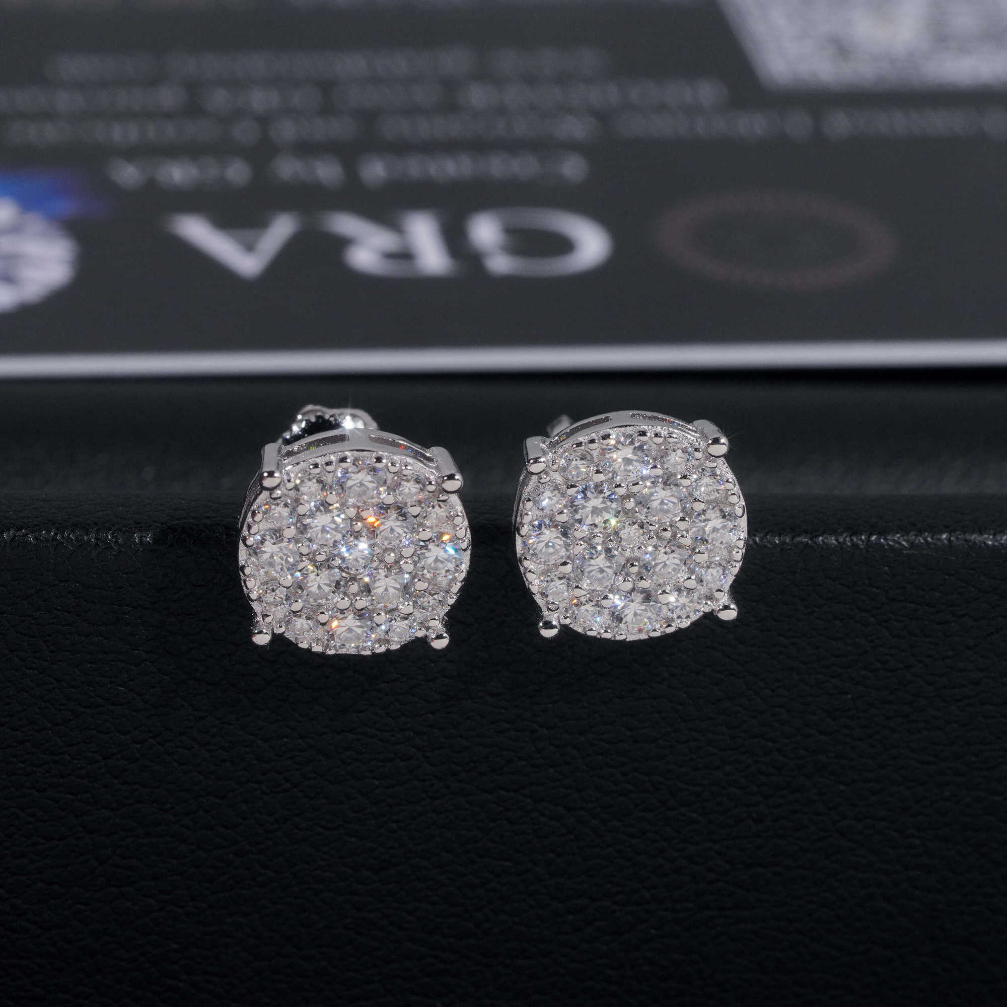 Pass Diamond Tester VVS Fully Moissanite Ear Stud 925 Sterling Silver Men Women Iced Out Moissanite Diamond Earrings