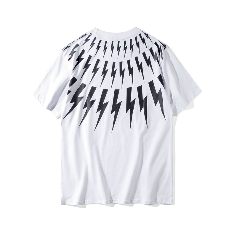 Mens T-Shirts European Street Style Neil Barrett Shirt New Lightning Series Short sleeved Tshirt 100% Cotton T Shirts Top for Women Tees 2025 Fashion