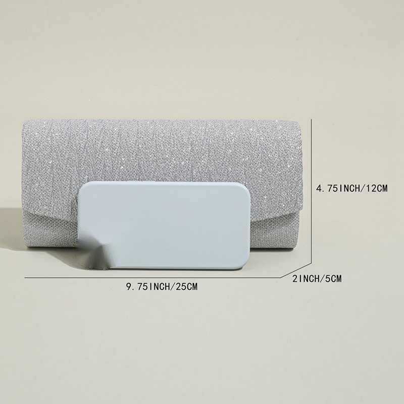 Clutch Bag New Fashionable Celebrity Dress Handbag with Sparkling Material Wrinkle Banquet Bag Women Tote Bag 240920