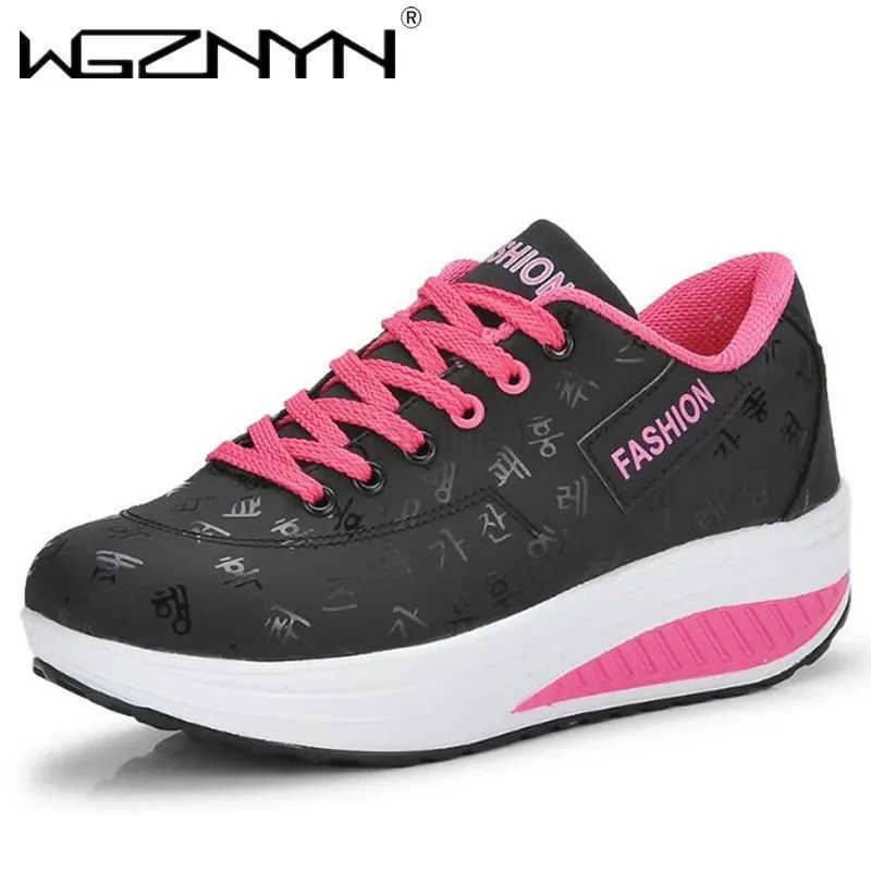Wen Sneakers Solid Wedge Casual Sport Shoes Wan Sneakers Wen Outdoor Shoes Wan Lace-up Fem Sneakers Zapatillas Mujer Z250318