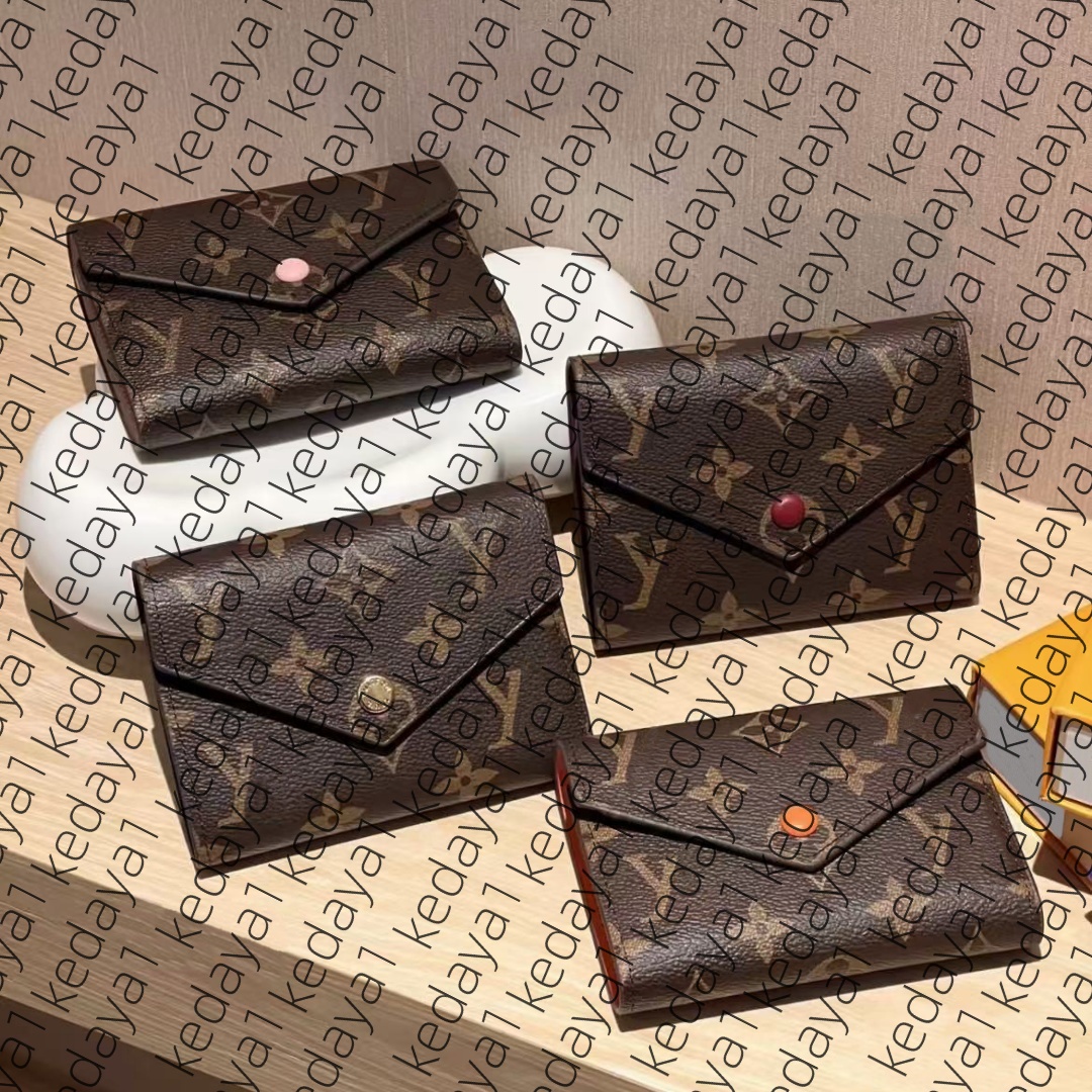Designer Wallets Women Coin Purse Small Wallet Woman Card Holder Grain Beef Leather Lining Luxury Brown Flower Short Wallets Mini Wallets