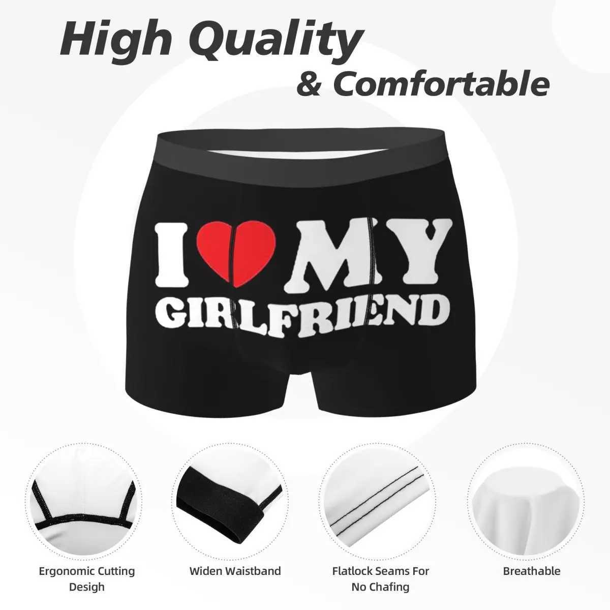 Boxing underwear shorts I love my girlfriends underwear mens Ventilat underwear mens boyfriend gift X241207