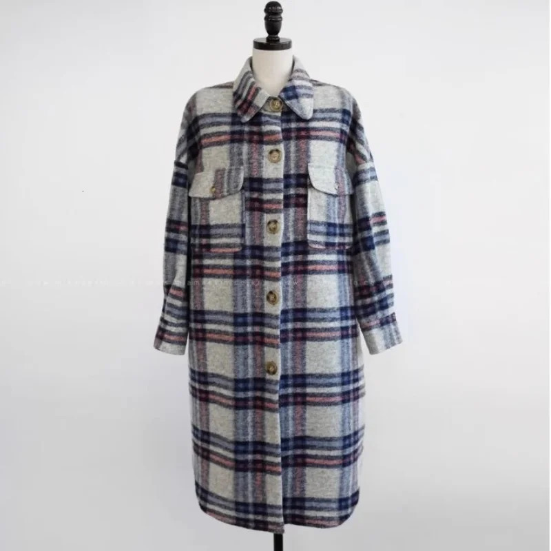 Womens Fashion Plain Wool Coat Womens Winter Thick Warm Korean Long Sleeve Collar Jacket Coat 241204