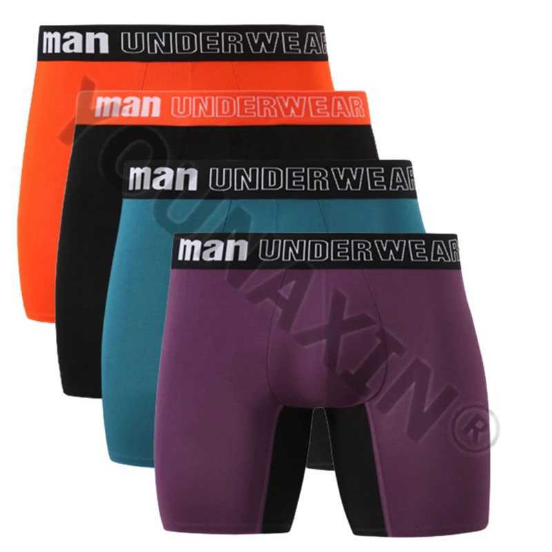 4 pieces of large-sized mens sexy underwear boxing underwear bamboo fiber knitted mens pants X241207