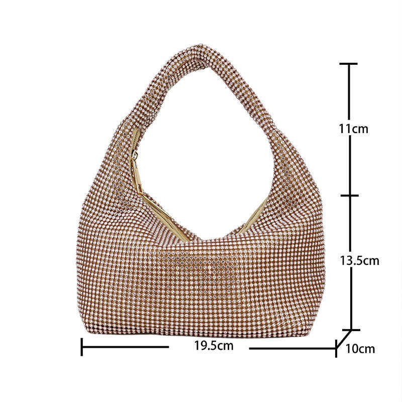 Clutch Bag Large Capacity Handbag Armpit Bag Dinner Bag Womens Bag Rhinestone New Atmospheric Shoulder Bag Makeup Bag 240920